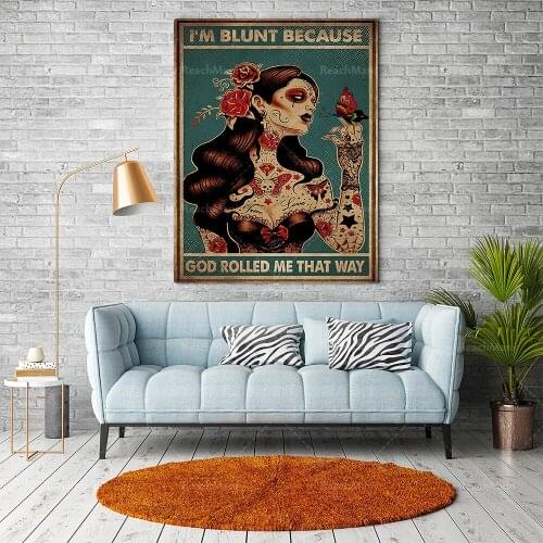 I'm very straightforward, because God made me scroll so, tattoo girl posters, ink lover art prints, home decor hippie rainbow ca