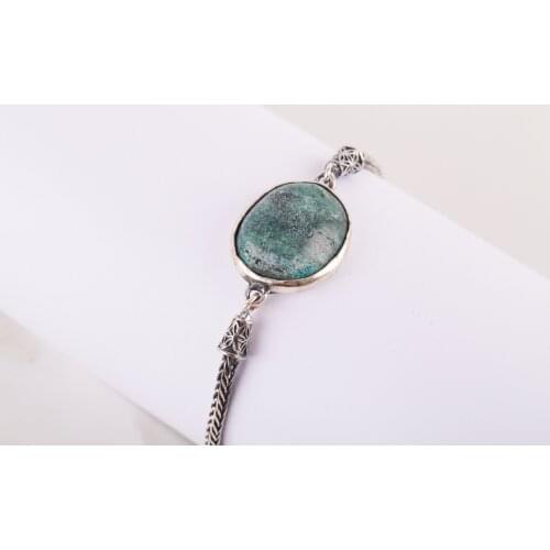 UM US JEWELRY Turquoise Gemstone 925 Sterling Silver Bracelet