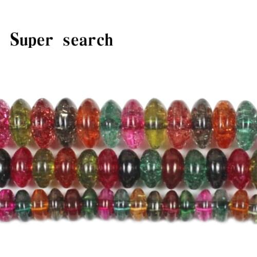 15" Strand 6/8/10 color crack Flat Round Crystal Glass Abacus Beads Natural Stone Beads For Jewelry Bracelets Making DIY