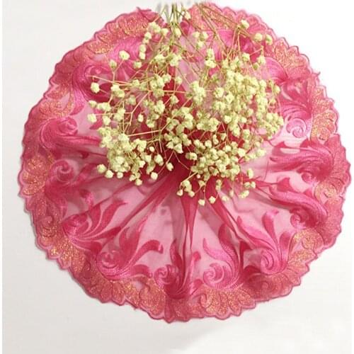 2y/lot lace Exquisite Embroidered Lace Trim Quality Lace Ribbon DIY Craft&Sewing Dress Clothing Accessor 2108 Red Lace Fabric