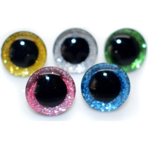 20sets/lot 16mm Round Clear Trapezoid Plastic Safety Toy Eye + glitter Nonwovens for Teddy Bear Stuffed Toys Puppet Dolls Eye