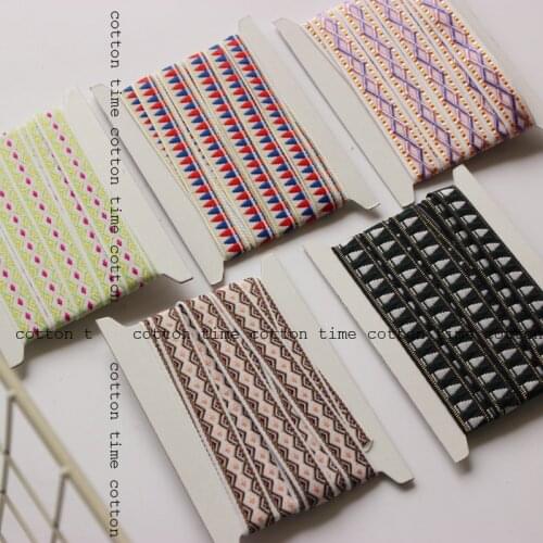 8yards/lot 1.2cm wide Lace Embroidery Ribbon ethinic emboried Webbing in vintage style accessory for bag garment