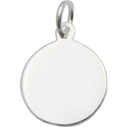 Beadsnice Pure 925 Sterling Silver Round Disc Plat Charms Stamping Blanks for Personalized Jewelry Making Simple Pendants