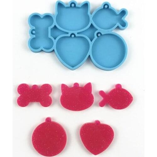 Keychain Epoxy Resin Mold Pet Tag Silicone Mould DIY Crafts Jewelry Pendant Mold
