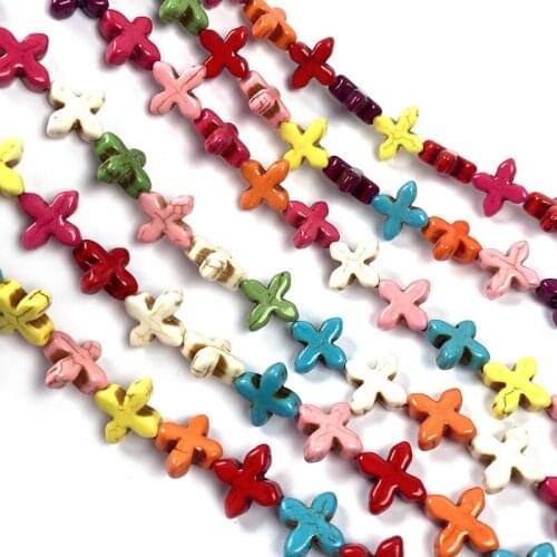 New Flower Type Natural Stone Beads Mixing Turquoises Bracelet Necklace Jewelry For DIY Jewelry Birthday Gift Size 15mm