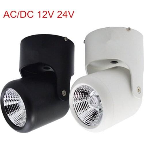 AC/DC 12V 24V 10W 20W COB Led downlights Surface Mounted Ceiling Spot light 360 degree Rotation Ceiling Downlight Free shipping