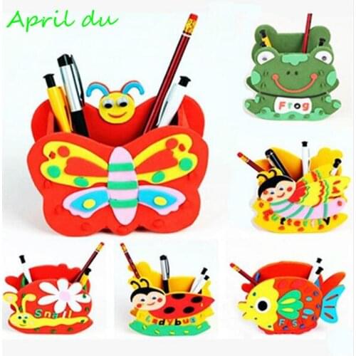April Du Handmade 3D stickers EVA pen holder 3-10 years old childrens educational toys ,20pcs mix styles