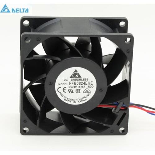 For delta FFB0824EHE -ROO -R00 8038 8cm 80mm DC 24V 0.75A 3-pin server inverter axial cooling fans alarm signal