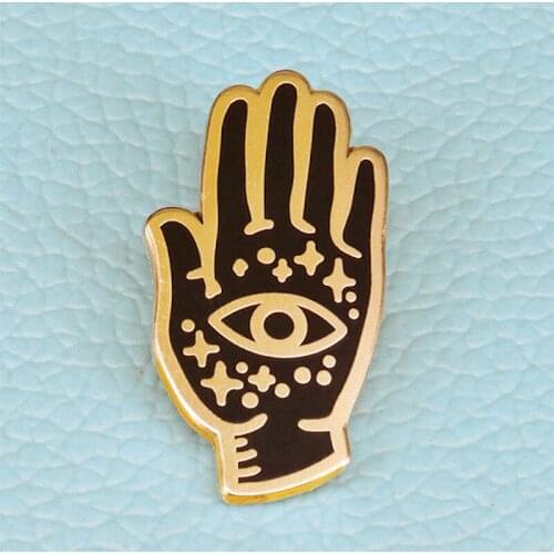 Spirit Palm Eye Hamsa Hand Spiritual Symbols Brooch Pins Enamel Metal Badges Lapel Pin Brooches Fashion Jewelry Accessories