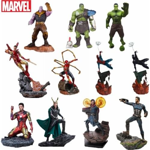 Anime Figure Marvel Iron Man Hulk Spiderman The Avengers Model Figurine Endgame Captain America Doctor Strange Loki Brinquedos
