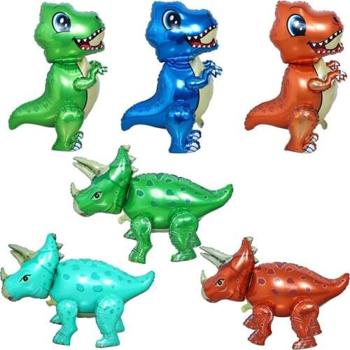 Large 4D Walking Dinosaur Foil Balloons Birthday Party Decorations Kids Babyshower Gender Reveal Dinosaur Party Decor Globos