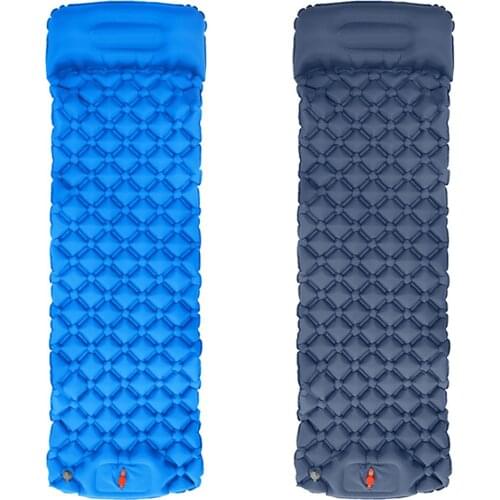 Outdoor Sleeping Pad Camping Inflatable Mattress With Pillow Travel Mat Folding Bed Ultra-Light Air Cushion Picnic Hiking Mat