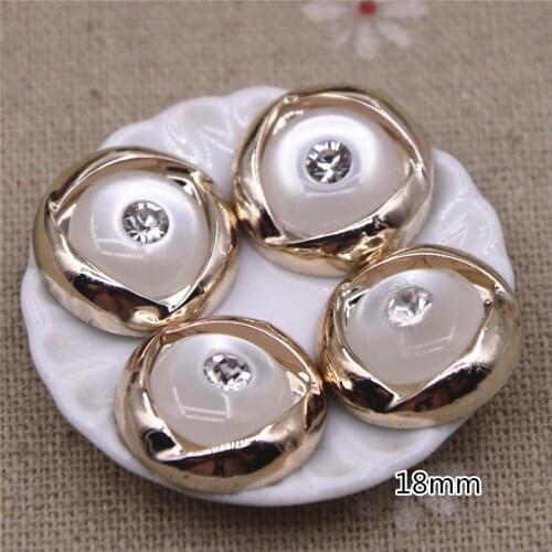 10pcs 18mm golden color Rhinestones Round Button Home Garden Crafts Cabochon Scrapbooking Clothing accessories