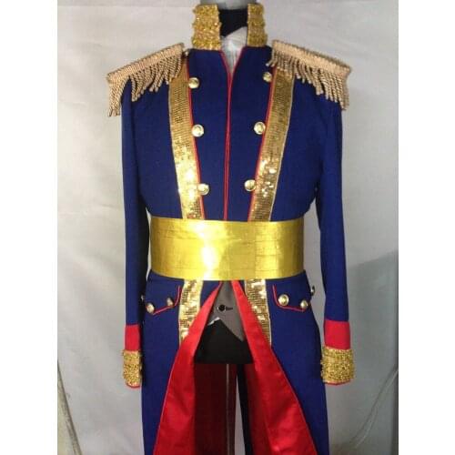 100% real navy medieval general cos swallowtail magician jacket/party/stage performance/this is only jacket/can customs making