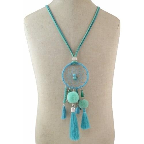 Fashion Pom Pom Cotton Tassel Pompon Necklace with Beads Ball Ethnic Colorful Necklace Bohemian Boho Collares Etnicos Bohemios