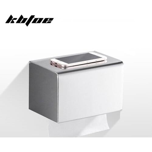 Chrome Stainless Steel Paper Holder Wall-mounted Bathroom Paper Box Toilet Accessories Kitchen Waterproof Closed Cover Rack