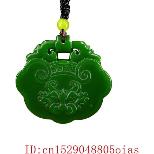 Jade Tiger Pendant Carved Gifts Charm Double sided Jewelry Amulet Chinese Necklace Jadeite Fashion Natural
