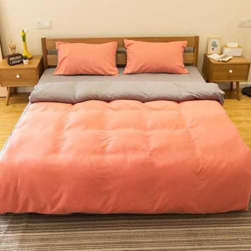 Pure color four-piece set Simple style brushed four-piece set New spring and summer bed linen and duvet cover bedding