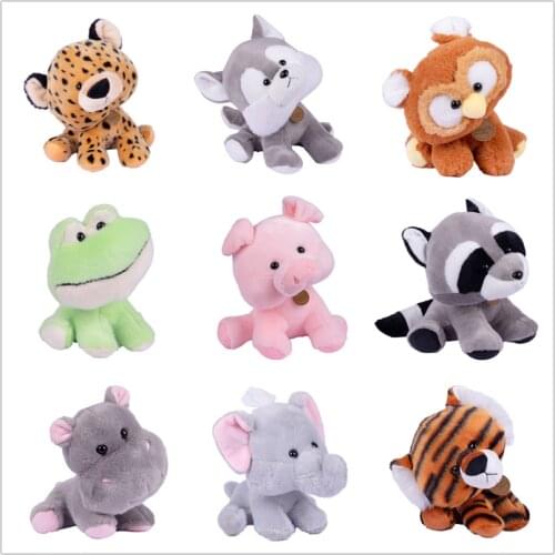 20/30cm Kawaii Animal Plush Doll Cute Pig Husky Raccoon Tiger Frog Elephant Stuffed Plush Toys For Baby Girls Birthday Gifts