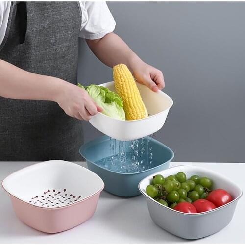 Hollow Fruit Basin Washing Fruit Basket Kitchen Sink Plastic Vegetable Fruits Storage Basket