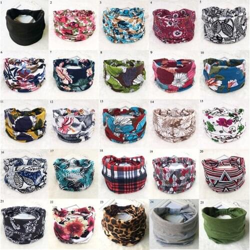 Boho Wide Cotton Stretch Headband Turban Sports Yoga Knotted Hairband Bandanas Headwrap Hair band Women Retro Hair Accessories