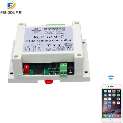 KL2-GSM-T GSM Remote Controller Relay Intelligent Switch Access Controller with 2 Relay Output One NTC Temperature Sensor