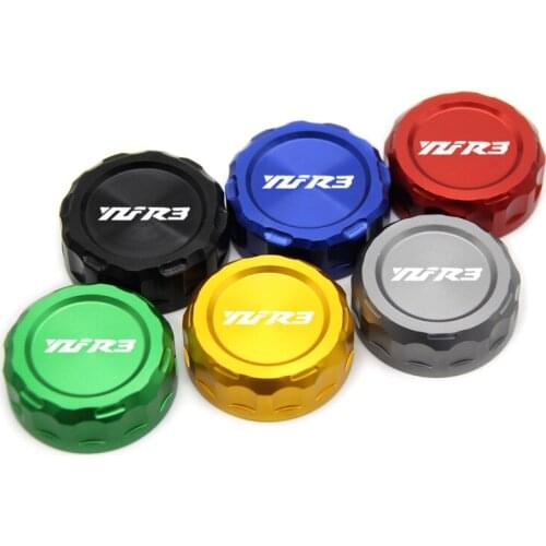 With Logo:YZFR3 6color Motorcycle CNC Aluminum Rear Brake Fluid Reservoir Cover Cap For YAMAHA YZF R3 YZFR3 2015 2016