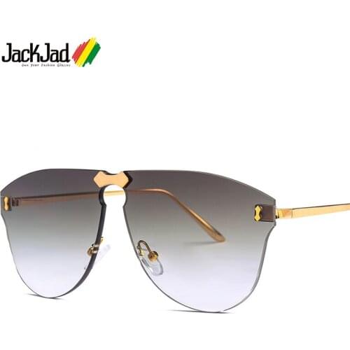 JackJad 2020 New Fashion Cool Light Rimless Aviation Style Sunglasses Men Gradient Brand Design Sun Glasses Oculos De Sol 22051