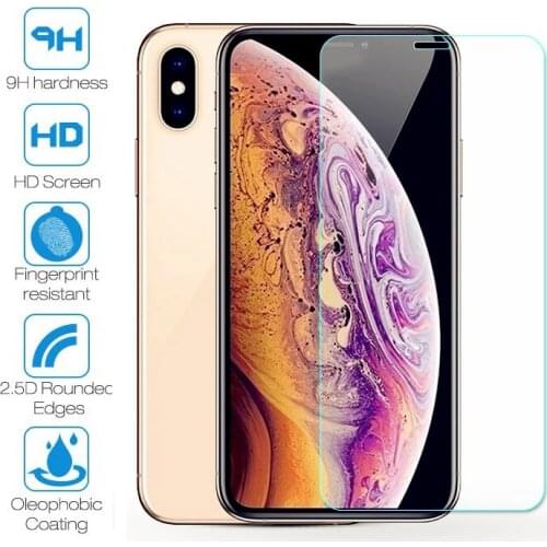 Glass For iPhone XS XR XS Max 6.1 6.5 5.8 inch 2018 Screen Protector Tempered 9H Cover For iPhone 8 X 7 6 6S Plus 5 5S SE Film