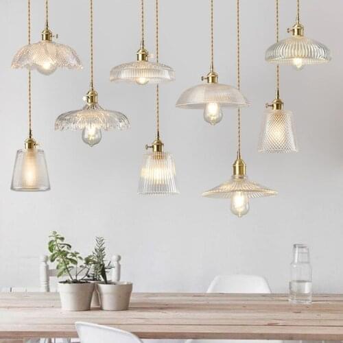 Vintage Pendant Lights American Cooper Glass Pendant Lamp E27 Edison Light With Bulb Dinning room Kitchen Home Decor Lamp