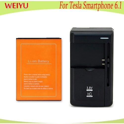 WEIYU 1PCS For Tesla Smartphone 6.1 Hight Capacity 2150mAh battery For Tesla Smartphone 6.1 phone Batteries+Universal Charger