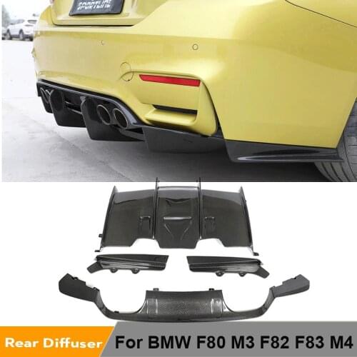 Carbon Fiber Rear Bumper for BMW F80 M3 F82 F83 M4 Sedan Coupe Convertible 2014 - 2019 Rear Bumper Diffuser Lip Spoiler Splitter