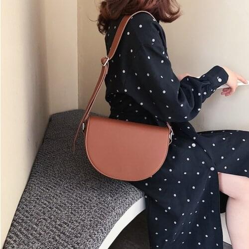 Handbags for women 2021 Shoulder Bags Female PU Leather Crossbody Bags Messenger Bag lady Retro Daily Totes Saddle bag Purses