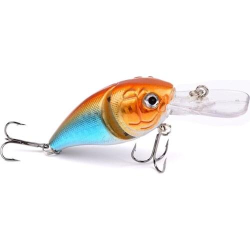 1pcs 8.5cm 14g 6 Colors Plastic Hard Crank Crankbait Baits Fishing Lures Two Treble Hooks Pesca With 3D Eyes