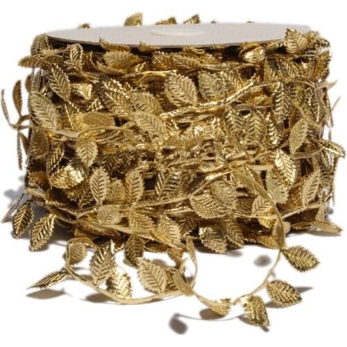 10 Meter 4cm Golden silver leaf trim ribbon lace For DIY Scrapbook Wedding Home Decoration Gift Wrapping Christmas decoration