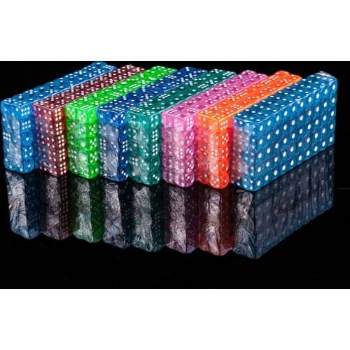 10pcs/lot 14mm colorful Dice Transparent Clear Dices For Board Game Bar Gambling Playing Rpg Game Set Club Party Accessories