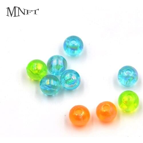 MNFT 100Pcs 5Color Round AB Beads Fly Tying Fishing Material Rigs Making Hard Floating Fishing Beads Diameter Size 6mm