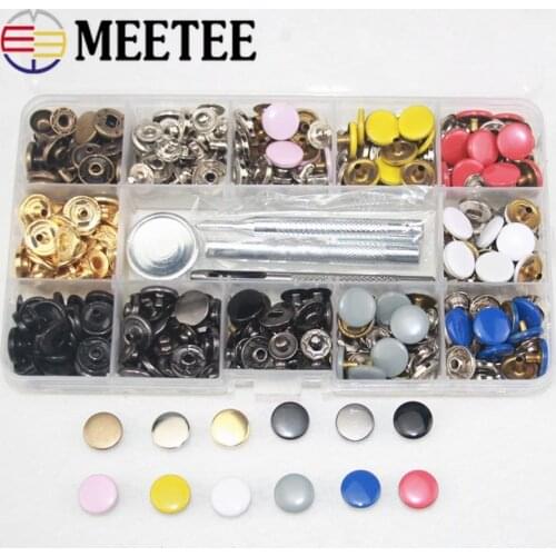 120sets 12.5mm Color Snap Buttons 633# Metal Snap Press Studs Fasteners with Installation Tool for Clothes Leather Bags Sewing