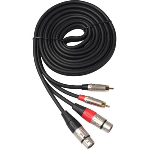 2 RCA male to XLR female mixer HIFI amplifier audio cables