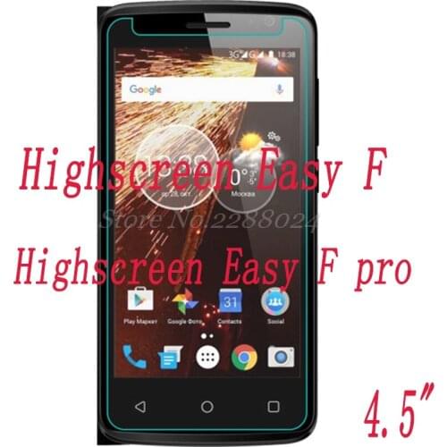 2PCS Tempered Glass 9H Explosion-proof Protective Film Screen Protector mobile phone for Highscreen Easy F / f pro 4.5"