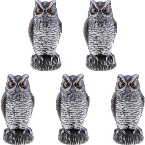 3Pcs Large Great Horned Owl Decoy Bird Rodent Repellent Garden Yard Lawn Decor