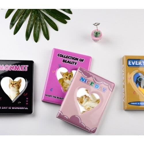 4 Inch Heart 64 Pockets Photo Album Interstitial Case Mini Instant Picture Storage Book Kid Family Wedding Memory Gift Wholesale