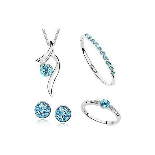 JS S047 4-Piece Jewelry Sets High Quality Cheap Fashion Jewelry Sets Nickel Free Conjuntos Joias
