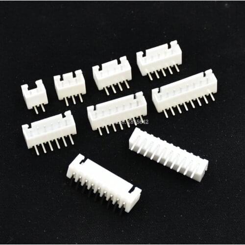 50PCS XH2.54 2p 3p 4p 5p 6p 7p 8p 9p 10pin Right Angle 2.54mm Pitch Terminal Housing Header Connector Wire Connectors Adaptor XH