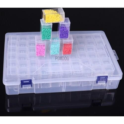 60 Slots Adjustable Plastic Storage Box Storage Box Case for jewelry Diamond Embroidery Craft Bead Pill Holder Storage Tool