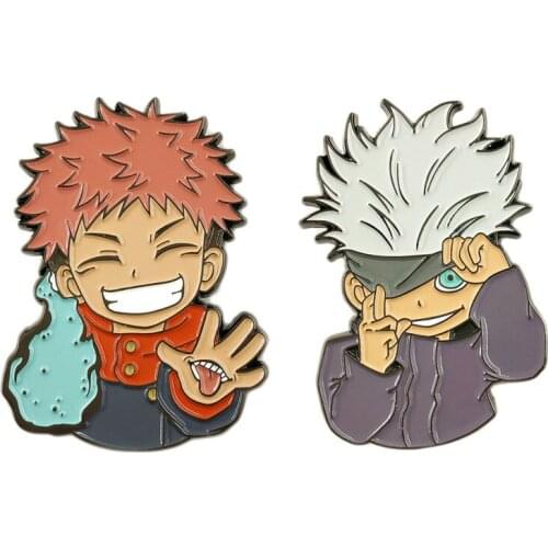 2021 Anime Jujutsu Kaisen Itadori Yuji Gojo Satoru Cosplay Brooch Anime Metal Badge Pin Accessories Gift For Boy Friends