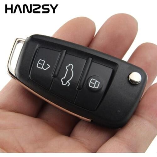 HANZSY 3 Button For AUDI A6L Q7 A2 A3 A4 A6 A6L A8 TT No Blade/with Blade Folding Flip Remote Car Key cover Shell case