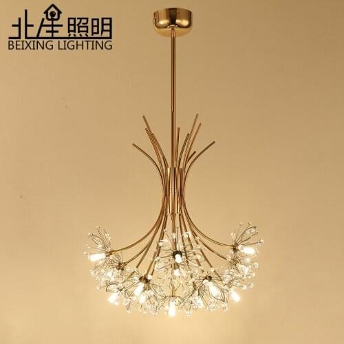 European Simple E27 Bulb Crystal Pendant Lights Led Lamps Black/silver Brushed Pendant Lamps Living Lighting Lustre Pendant Lamp