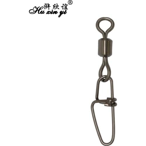 HXY PCS(100 50 20) SIZE(12# to 4/0#) Rolling Swivel With Insurance Snap Fishing Hook Lure Terminal Tackle Connector