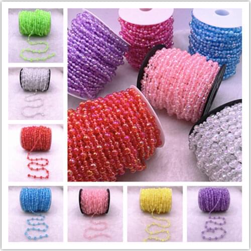 2 Yards 3-8mm Artificial Pearls Flower Ball Beads Chain Garland Flowers Wedding Party Decoration Diy Accessories